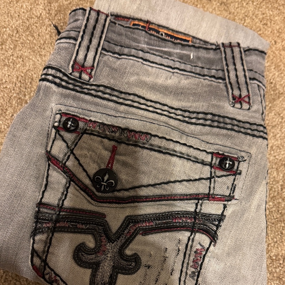 Rock Revival Gray Slim Straight Jeans
